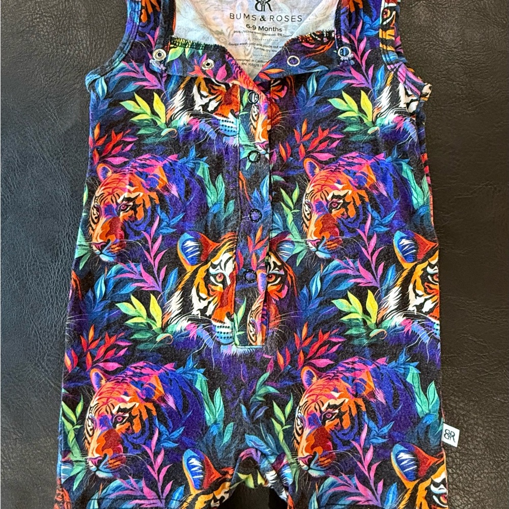 Bums & Roses Easy Tiger sleeveless romper
